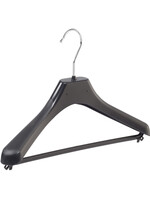 Mantelhanger - Kostuumhanger - Jassenhanger - Kinderen - LX36 - 40 Stuks - Kunststof - Zwart - Gebogen Model - Schouderverbreding 4,2 cm - Broeklat - 36 cm - Kinderhanger - Kledinghanger - Kleerhanger - LX-Serie