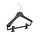 Mantelhanger - Kostuumhanger - Jassenhanger - Kinderen - LX36 - 10 Stuks - Kunststof - Zwart - Gebogen Model - Schouderverbreding 4,2 cm - Anti-slip Knijpers - 36 cm - Kinderhanger - Kledinghanger - Kleerhanger - LX-Serie