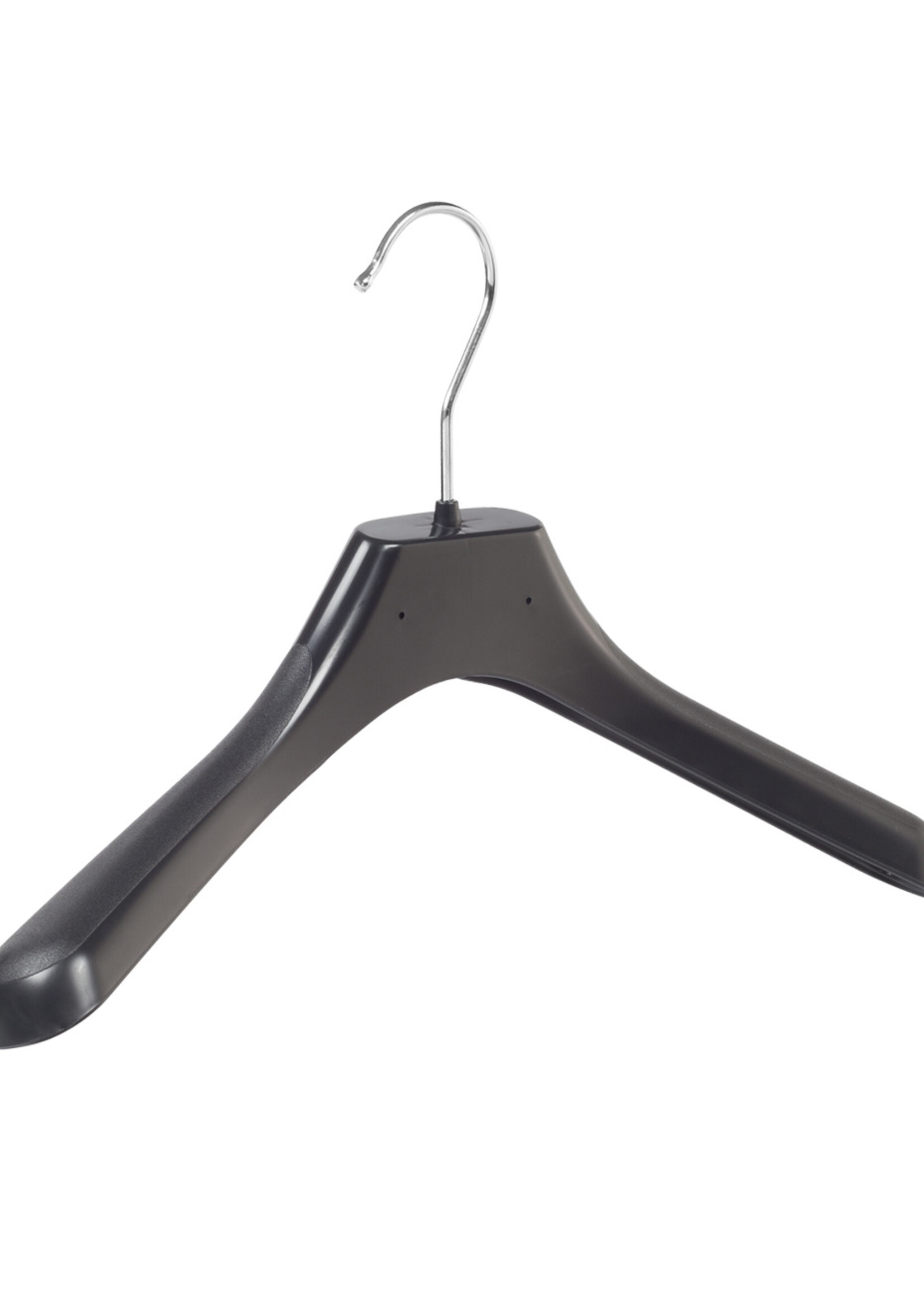 Mantelhanger - Kostuumhanger - Jassenhanger - Kinderen - LX36 - 10 Stuks - Kunststof - Zwart - Gebogen Model - Schouderverbreding 4,2 cm - 36 cm - Kinderhanger - Kledinghanger - Kleerhanger - LX-Serie
