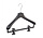 Mantelhanger - Kostuumhanger - Jassenhanger - Volwassenen - LX39 - 40 Stuks - Kunststof - Zwart - Gebogen Model - Schouderverbreding 4,2 cm - Anti-slip Knijpers - 39 cm - Kledinghanger - Kleerhanger - LX-Serie