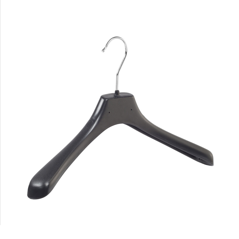 Mantelhanger - Kostuumhanger - Jassenhanger - Volwassenen - LX39 - 10 Stuks - Kunststof - Zwart - Gebogen Model - Schouderverbreding 4,2 cm - 39 cm - Kledinghanger - Kleerhanger - LX-Serie