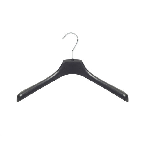 Mantelhanger - Kostuumhanger - Jassenhanger - Volwassenen - LX39 - 10 Stuks - Kunststof - Zwart - Gebogen Model - Schouderverbreding 4,2 cm - 39 cm - Kledinghanger - Kleerhanger - LX-Serie
