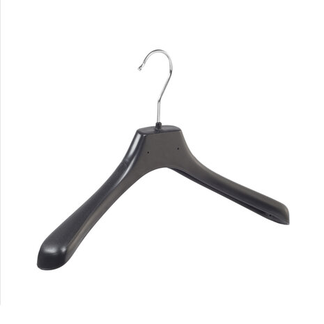 Mantelhanger - Kostuumhanger - Jassenhanger - Volwassenen - LX39 - 30 Stuks - Kunststof - Zwart - Gebogen Model - Schouderverbreding 4,2 cm - 39 cm - Kledinghanger - Kleerhanger - LX-Serie