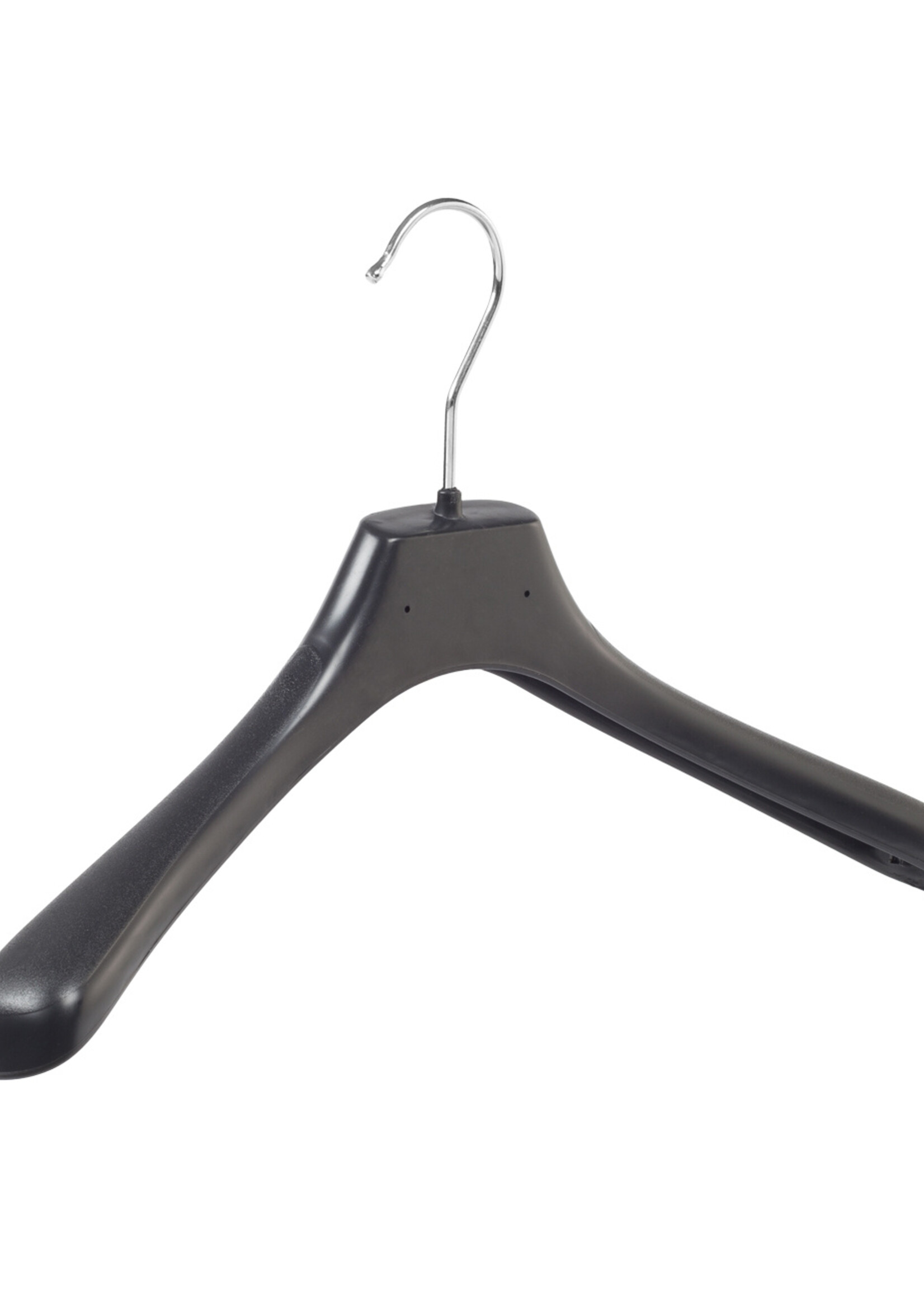 Mantelhanger - Kostuumhanger - Jassenhanger - Volwassenen - LX39 - 50 Stuks - Kunststof - Zwart - Gebogen Model - Schouderverbreding 4,2 cm - 39 cm - Kledinghanger - Kleerhanger - LX-Serie