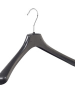 Mantelhanger - Kostuumhanger - Jassenhanger - Volwassenen - LX42 - 10 Stuks - Kunststof - Zwart - Gebogen Model - Schouderverbreding 4,2 cm - 42 cm - Kledinghanger - Kleerhanger - LX-Serie
