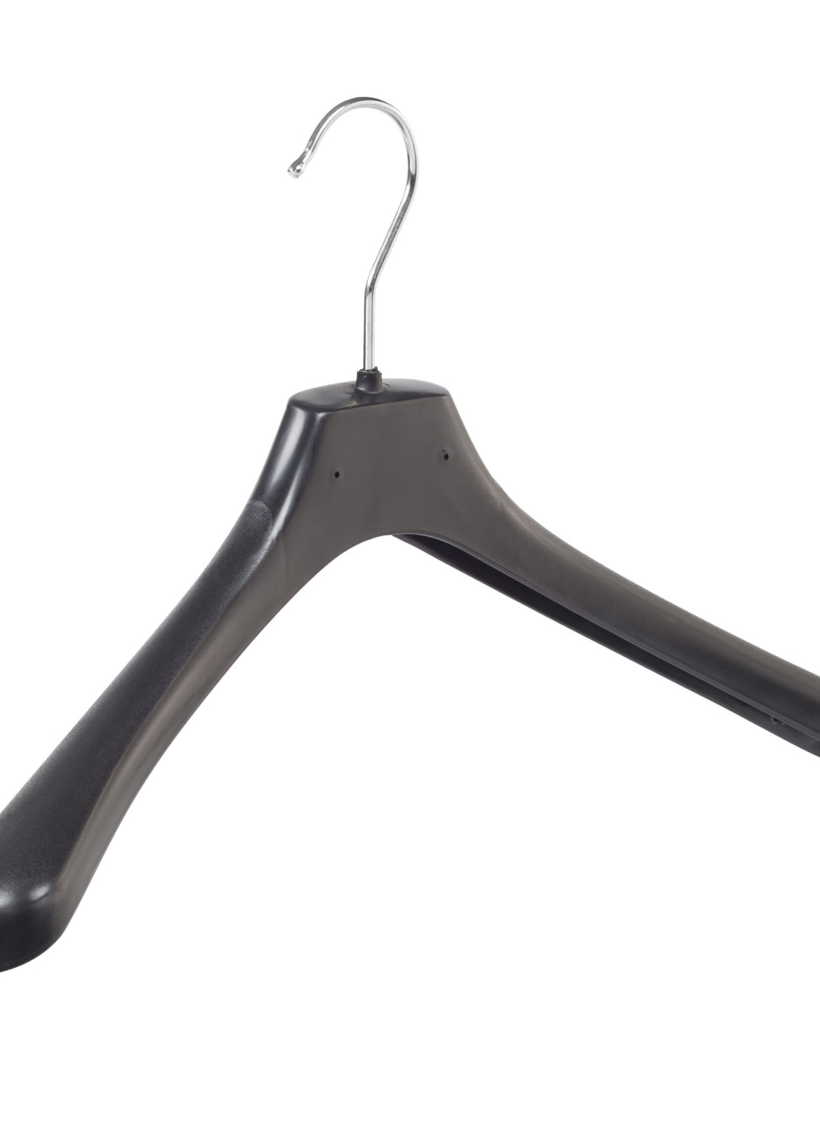 Mantelhanger - Kostuumhanger - Jassenhanger - Volwassenen - LX42 - 20 Stuks - Kunststof - Zwart - Gebogen Model - Schouderverbreding 4,2 cm - 42 cm - Kledinghanger - Kleerhanger - LX-Serie