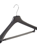 Mantelhanger - Kostuumhanger - Jassenhanger - Volwassenen - LX45 - 50 Stuks - Kunststof - Zwart - Gebogen Model - Schouderverbreding 4,2 cm - Broeklat met Schuim - 45 cm - Kledinghanger - Kleerhanger - LX-Serie