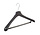 Mantelhanger - Kostuumhanger - Jassenhanger - Volwassenen - LX45 - 50 Stuks - Kunststof - Zwart - Gebogen Model - Schouderverbreding 4,2 cm - Broeklat met Schuim - 45 cm - Kledinghanger - Kleerhanger - LX-Serie
