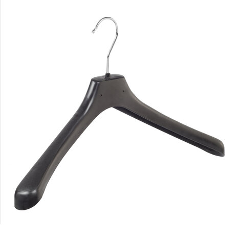 Mantelhanger - Kostuumhanger - Jassenhanger - Volwassenen - LX45 - 30 Stuks - Kunststof - Zwart - Gebogen Model - Schouderverbreding 4,2 cm - 45 cm - Kledinghanger - Kleerhanger - LX-Serie