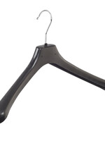 Mantelhanger - Kostuumhanger - Jassenhanger - Volwassenen - LX45 - 50 Stuks - Kunststof - Zwart - Gebogen Model - Schouderverbreding 4,2 cm - 45 cm - Kledinghanger - Kleerhanger - LX-Serie