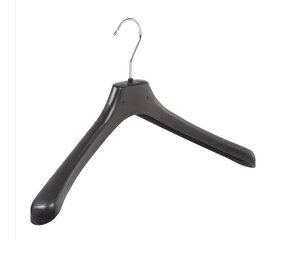 Mantelhanger - Kostuumhanger - Jassenhanger - Volwassenen - LX45 - 50 Stuks - Kunststof - Zwart - Gebogen Model - Schouderverbreding 4,2 cm - 45 cm - Kledinghanger - Kleerhanger - LX-Serie