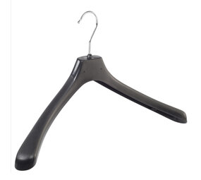Mantelhanger - Kostuumhanger - Jassenhanger - Volwassenen - LX50 - 30 Stuks - Kunststof - Zwart - Gebogen Model - Schouderverbreding 4,2 cm - 50 cm - Kledinghanger - Kleerhanger - LX-Serie