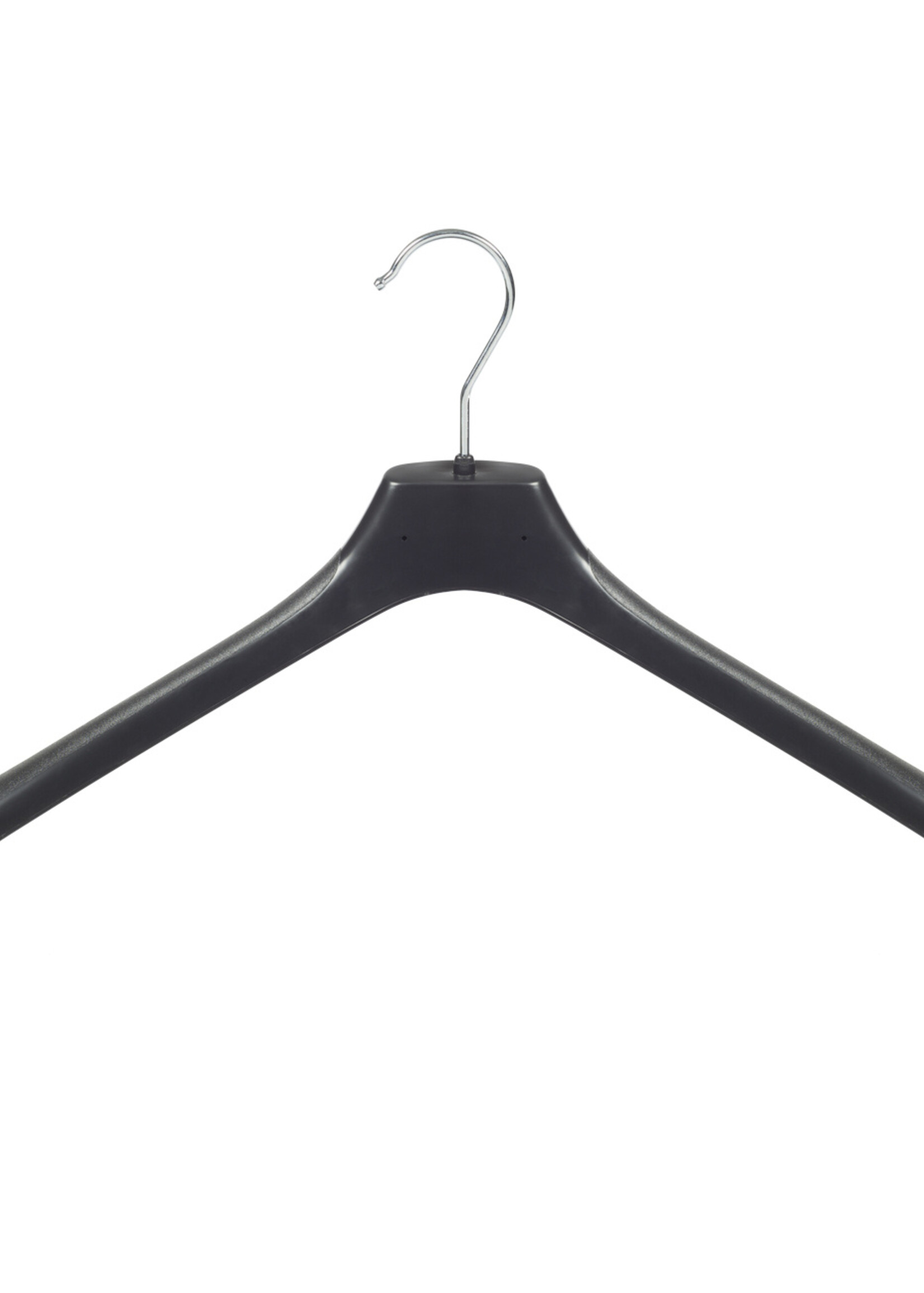 Mantelhanger - Kostuumhanger - Jassenhanger - Volwassenen - LX50 - 30 Stuks - Kunststof - Zwart - Gebogen Model - Schouderverbreding 4,2 cm - 50 cm - Kledinghanger - Kleerhanger - LX-Serie