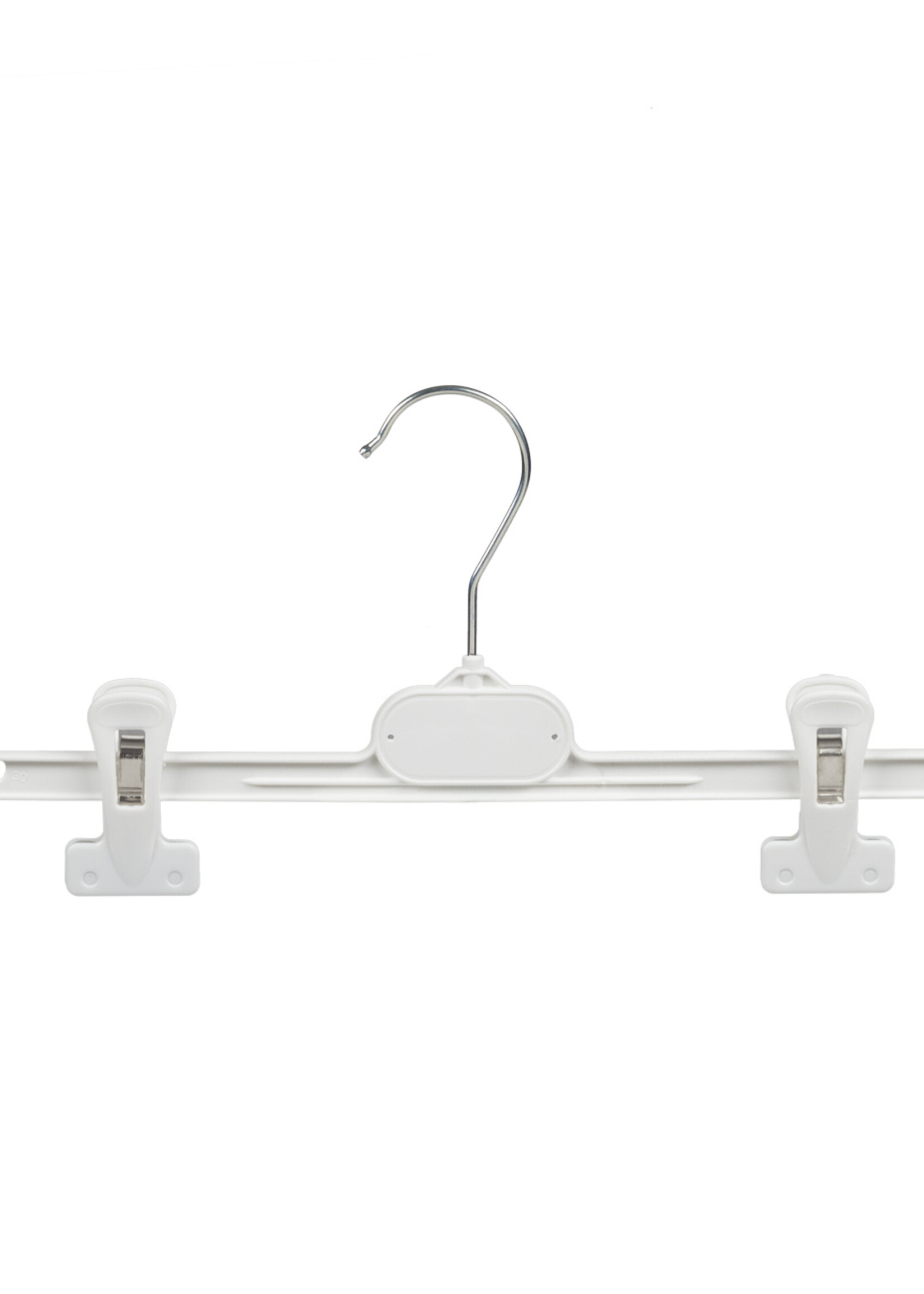 Knijperhanger - Kinderen - PGP30 - 20 Stuks - Kunststof - Wit - Verschuifbare Anti-slip knijpers - 30 cm - Rokhanger - Broekhanger - Pantalonhanger - Kinderhanger - PGP-Serie