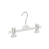 Knijperhanger - Kinderen - PGP30 - 10 Stuks - Kunststof - Wit - Verschuifbare Anti-slip knijpers - 30 cm - Rokhanger - Broekhanger - Pantalonhanger - Kinderhanger - PGP-Serie