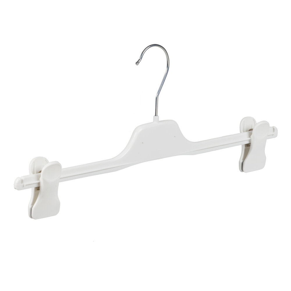 Knijperhanger - Volwassenen - PGC40 - 50 Stuks - Kunststof - Wit - Verschuifbare Anti-slip knijpers - 40 cm - Rokhanger - Broekhanger - Pantalonhanger -  PGC-Serie