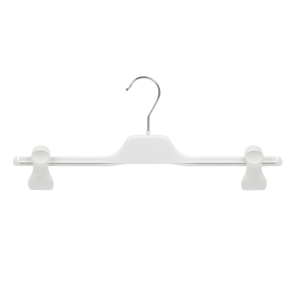 Knijperhanger - Volwassenen - PGC40 - 50 Stuks - Kunststof - Wit - Verschuifbare Anti-slip knijpers - 40 cm - Rokhanger - Broekhanger - Pantalonhanger -  PGC-Serie