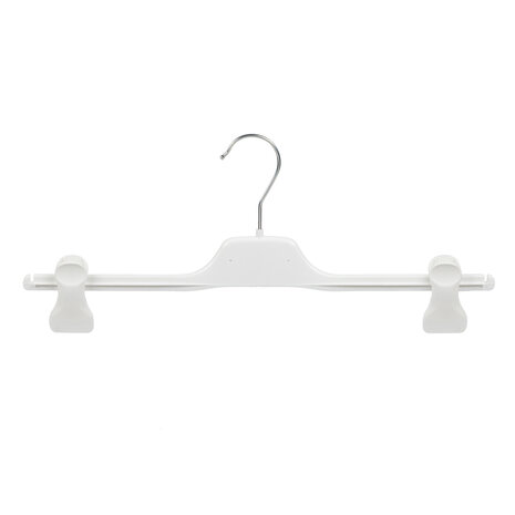 Knijperhanger - Volwassenen - PGC40 - 40 Stuks - Kunststof - Wit - Verschuifbare Anti-slip knijpers - 40 cm - Rokhanger - Broekhanger - Pantalonhanger -  PGC-Serie