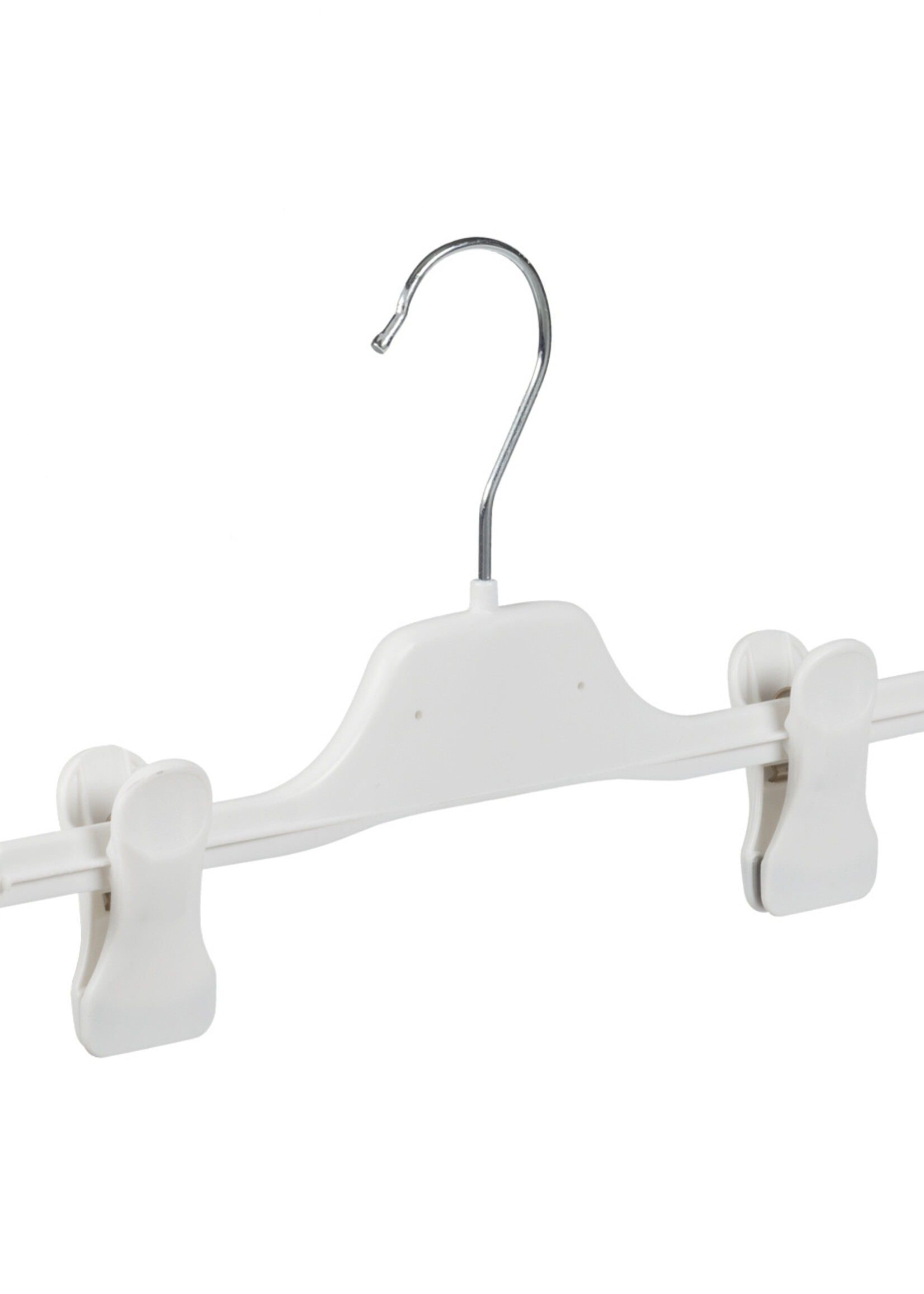 Knijperhanger - Kinderen - PGC30 - 50 Stuks - Kunststof - Wit - Verschuifbare Anti-slip knijpers - 30 cm - Rokhanger - Broekhanger - Pantalonhanger - Kinderhanger - PGC-Serie