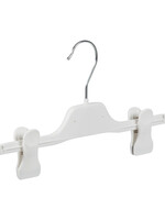 Knijperhanger - Kinderen - PGC30 - 30 Stuks - Kunststof - Wit - Verschuifbare Anti-slip knijpers - 30 cm - Rokhanger - Broekhanger - Pantalonhanger - Kinderhanger - PGC-Serie