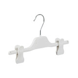 Knijperhanger - Kinderen - PGC30 - 10 Stuks - Kunststof - Wit - Verschuifbare Anti-slip knijpers - 30 cm - Rokhanger - Broekhanger - Pantalonhanger - Kinderhanger - PGC-Serie