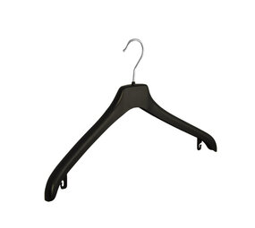 Mantelhanger - Kostuumhanger - Jassenhanger - Volwassenen - NF44 - 50 Stuks - Kunststof - Zwart - Gebogen Model - Anti-Slip - Schouderverbreding 2 cm - 44 cm - Kledinghanger - Kleerhanger - NF-Serie