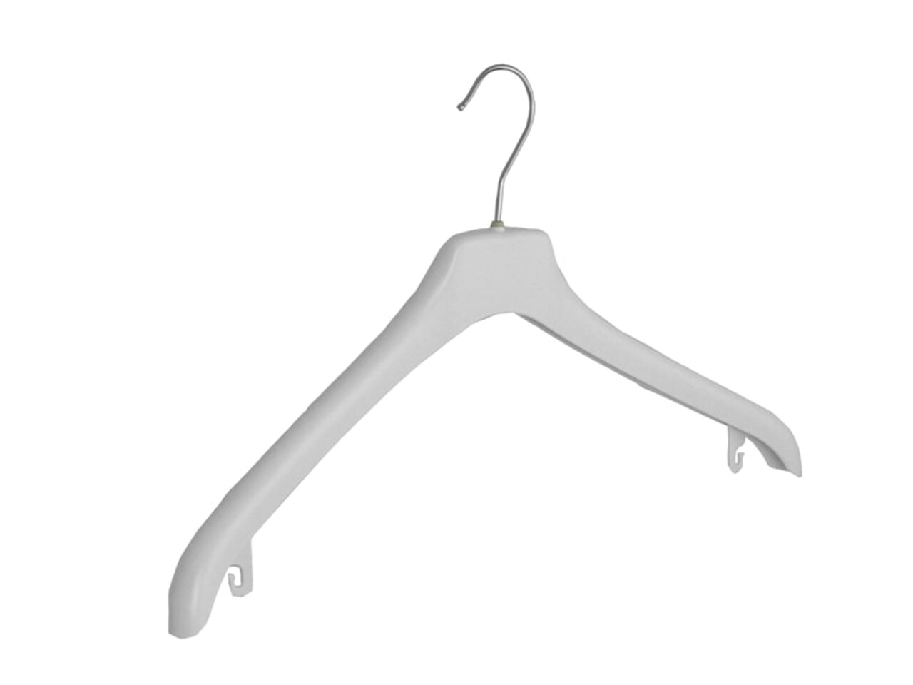 Mantelhanger - Kostuumhanger - Jassenhanger - Volwassenen - NF44 - 50 Stuks - Kunststof - Wit - Gebogen Model - Schouderverbreding 2 cm - 44 cm - Kledinghanger - Kleerhanger - NF-Serie
