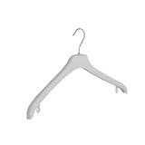 Mantelhanger - Kostuumhanger - Jassenhanger - Volwassenen - NF44 - 20 Stuks - Kunststof - Wit - Gebogen Model - Schouderverbreding 2 cm - 44 cm - Kledinghanger - Kleerhanger - NF-Serie