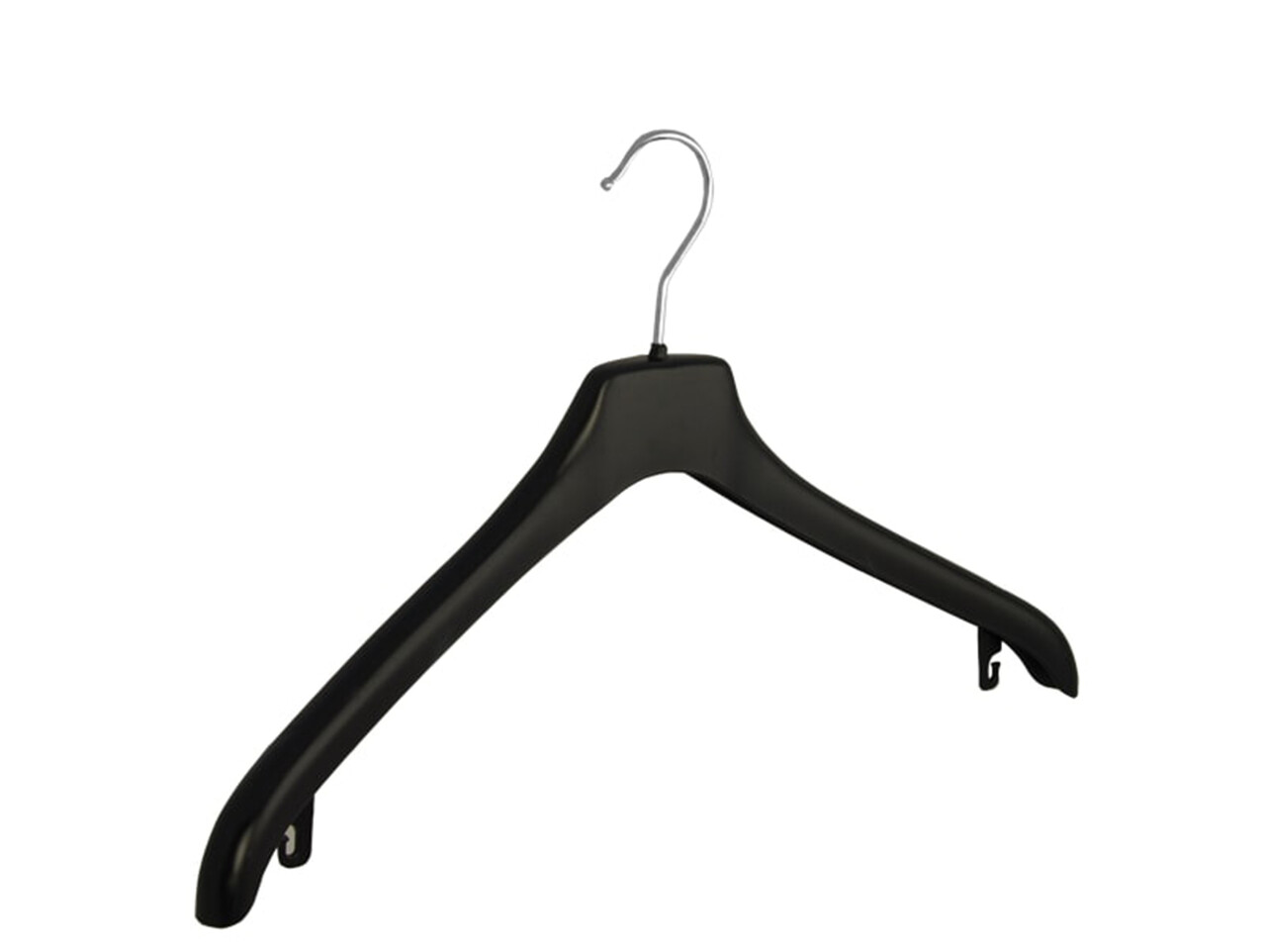 Mantelhanger - Kostuumhanger - Jassenhanger - Volwassenen - NF44 - 50 Stuks - Kunststof - Zwart - Gebogen Model - Schouderverbreding 2 cm - 44 cm - Kledinghanger - Kleerhanger - NF-Serie