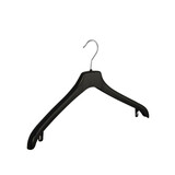 Mantelhanger - Kostuumhanger - Jassenhanger - Volwassenen - NF44 - 10 Stuks - Kunststof - Zwart - Gebogen Model - Schouderverbreding 2 cm - 44 cm - Kledinghanger - Kleerhanger - NF-Serie