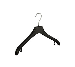 Mantelhanger - Kostuumhanger - Jassenhanger - Volwassenen - NF38 - 30 Stuks - Kunststof - Zwart - Gebogen Model - Anti-Slip - Schouderverbreding 2 cm - 38 cm - Kledinghanger - Kleerhanger - NF-Serie