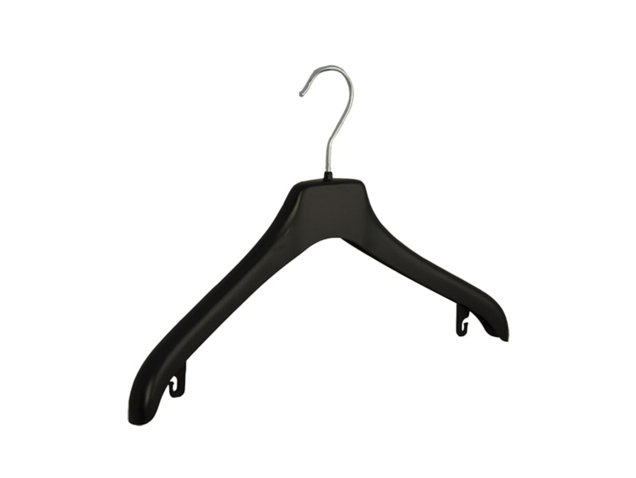 Mantelhanger - Kostuumhanger - Jassenhanger - Volwassenen - NF38 - 10 Stuks - Kunststof - Zwart - Gebogen Model - Anti-Slip - Schouderverbreding 2 cm - 38 cm - Kledinghanger - Kleerhanger - NF-Serie
