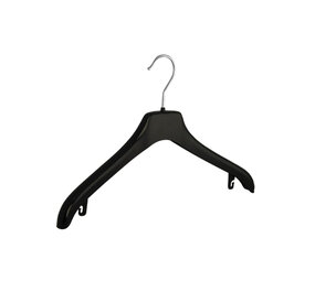Mantelhanger - Kostuumhanger - Jassenhanger - Volwassenen - NF38 - 40 Stuks - Kunststof - Zwart - Gebogen Model - Schouderverbreding 2 cm - 38 cm - Kledinghanger - Kleerhanger - NF-Serie