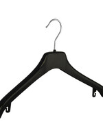 Mantelhanger - Kostuumhanger - Jassenhanger - Volwassenen - NF38 - 30 Stuks - Kunststof - Zwart - Gebogen Model - Schouderverbreding 2 cm - 38 cm - Kledinghanger - Kleerhanger - NF-Serie