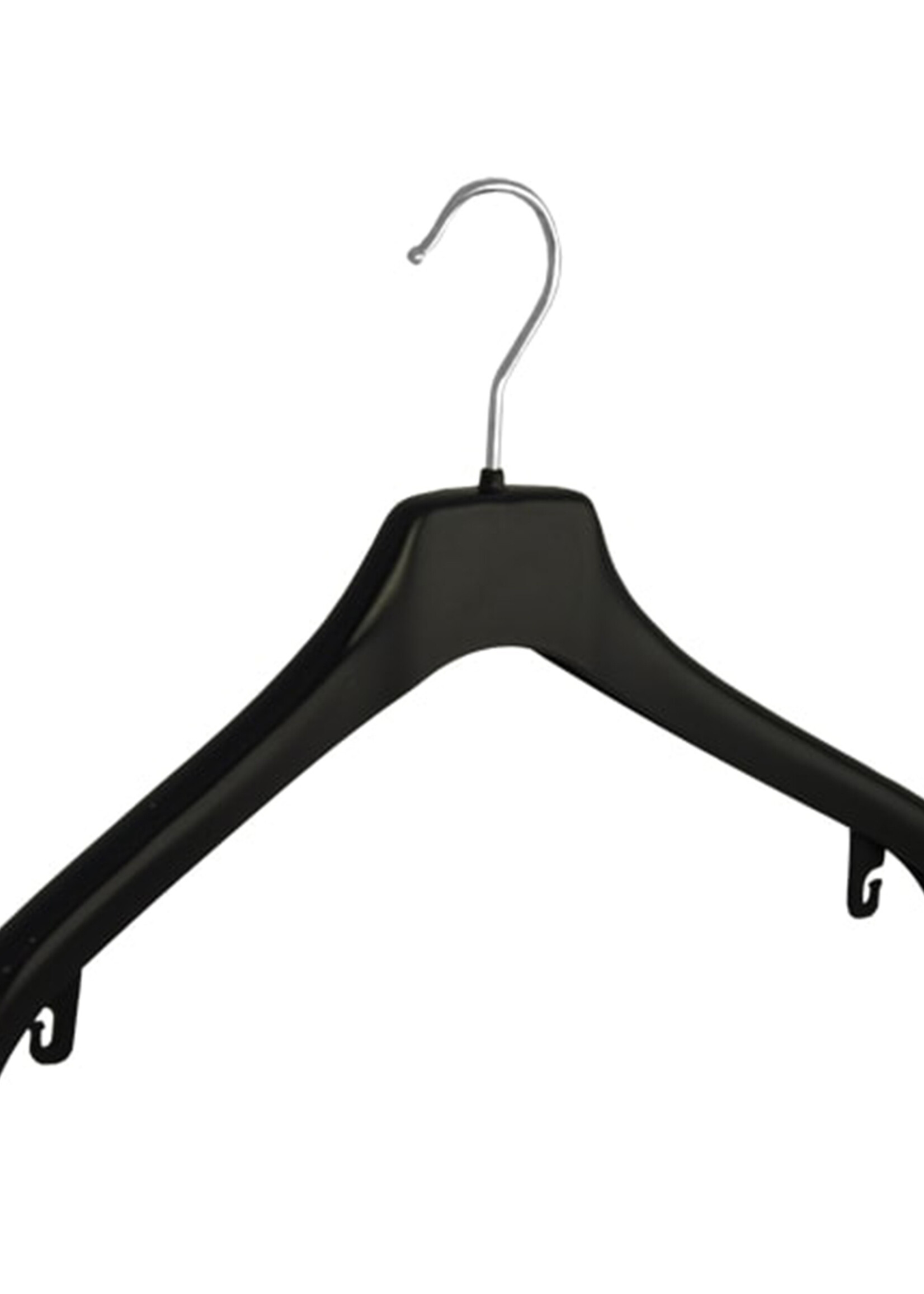 Mantelhanger - Kostuumhanger - Jassenhanger - Volwassenen - NF38 - 30 Stuks - Kunststof - Zwart - Gebogen Model - Schouderverbreding 2 cm - 38 cm - Kledinghanger - Kleerhanger - NF-Serie