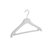 Mantelhanger - Kostuumhanger - Jassenhanger - Volwassenen - NF38 - 40 Stuks - Kunststof - Wit - Gebogen Model - Schouderverbreding 2 cm - Broeklat - 38 cm - Kledinghanger - Kleerhanger - NF-Serie