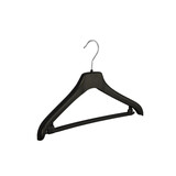 Mantelhanger - Kostuumhanger - Jassenhanger - Volwassenen - NF38 - 20 Stuks - Kunststof - Zwart - Gebogen Model - Schouderverbreding 2 cm - Broeklat - 38 cm - Kledinghanger - Kleerhanger - NF-Serie