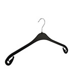 Kledinghanger - Volwassenen - NA47R - 100 Stuks - Anti-slip - Blousehanger - Shirthanger - Kunststof - Zwart - Rokinkepingen - 47 cm - Kleerhanger - NA-Serie
