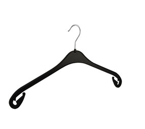 Kledinghanger - Volwassenen - NA47R - 100 Stuks - Anti-slip - Blousehanger - Shirthanger - Kunststof - Zwart - Rokinkepingen - 47 cm - Kleerhanger - NA-Serie