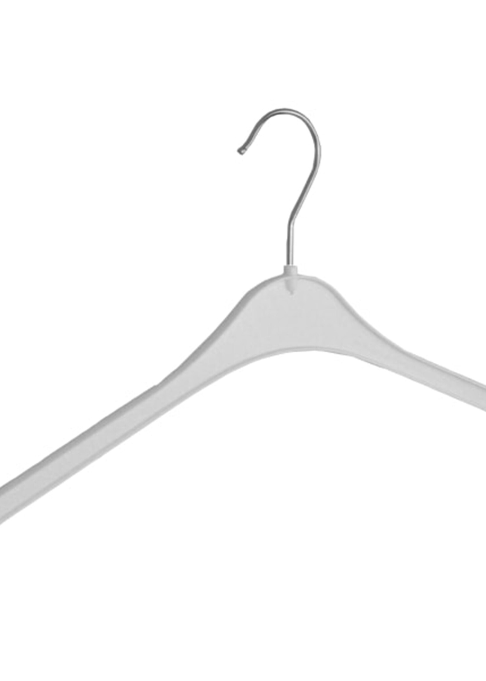 Kledinghanger - Volwassenen - NA47 - 100 Stuks - Blousehanger - Shirthanger - Kunststof - Wit - Rokinkepingen - 47 cm - Kleerhanger - NA-Serie