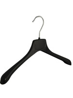 Mantelhanger - Kostuumhanger - Jassenhanger - Volwassenen - MR38 - 30 Stuks - Kunststof - Zwart - Gebogen Model - Schouderverbreding 2,5 cm - 38 cm - Kledinghanger - Kleerhanger - MR-Serie