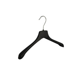 Mantelhanger - Kostuumhanger - Jassenhanger - Volwassenen - MR38 - 40 Stuks - Kunststof - Zwart - Gebogen Model - Schouderverbreding 2,5 cm - 38 cm - Kledinghanger - Kleerhanger - MR-Serie