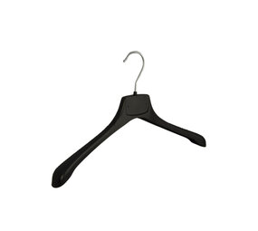 Mantelhanger - Kostuumhanger - Jassenhanger - Volwassenen - MR40 - 10 Stuks - Kunststof - Zwart - Gebogen Model - Schouderverbreding 2,5 cm - 40 cm - Kledinghanger - Kleerhanger - MR-Serie