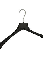 Mantelhanger - Kostuumhanger - Jassenhanger - Volwassenen - MR42 - 20 Stuks - Kunststof - Zwart - Gebogen Model - Schouderverbreding 2,5 cm - 42 cm - Kledinghanger - Kleerhanger - MR-Serie
