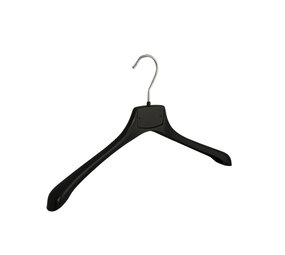Mantelhanger - Kostuumhanger - Jassenhanger - Volwassenen - MR42 - 40 Stuks - Kunststof - Zwart - Gebogen Model - Schouderverbreding 2,5 cm - 42 cm - Kledinghanger - Kleerhanger - MR-Serie