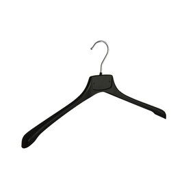 Mantelhanger - Kostuumhanger - Jassenhanger - Volwassenen - MR45 - 30 Stuks - Kunststof - Zwart - Gebogen Model - Schouderverbreding 2,5 cm - 45 cm - Kledinghanger - Kleerhanger - MR-Serie