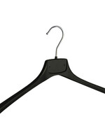 Mantelhanger - Kostuumhanger - Jassenhanger - Volwassenen - MR45 - 40 Stuks - Kunststof - Zwart - Gebogen Model - Schouderverbreding 2,5 cm - 45 cm - Kledinghanger - Kleerhanger - MR-Serie
