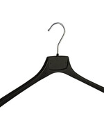 Mantelhanger - Kostuumhanger - Jassenhanger - Volwassenen - MR50 - 20 Stuks - Kunststof - Zwart - Gebogen Model - Schouderverbreding 2,5 cm - 50 cm - Kledinghanger - Kleerhanger - MR-Serie