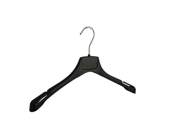 Mantelhanger - Kostuumhanger - Jassenhanger - Volwassenen - MRA39 - 50 Stuks - Kunststof - Zwart - Gebogen Model - Schouderverbreding 2,2 cm - Rokinkepingen - 39 cm - Kledinghanger - Kleerhanger - MRA-Serie