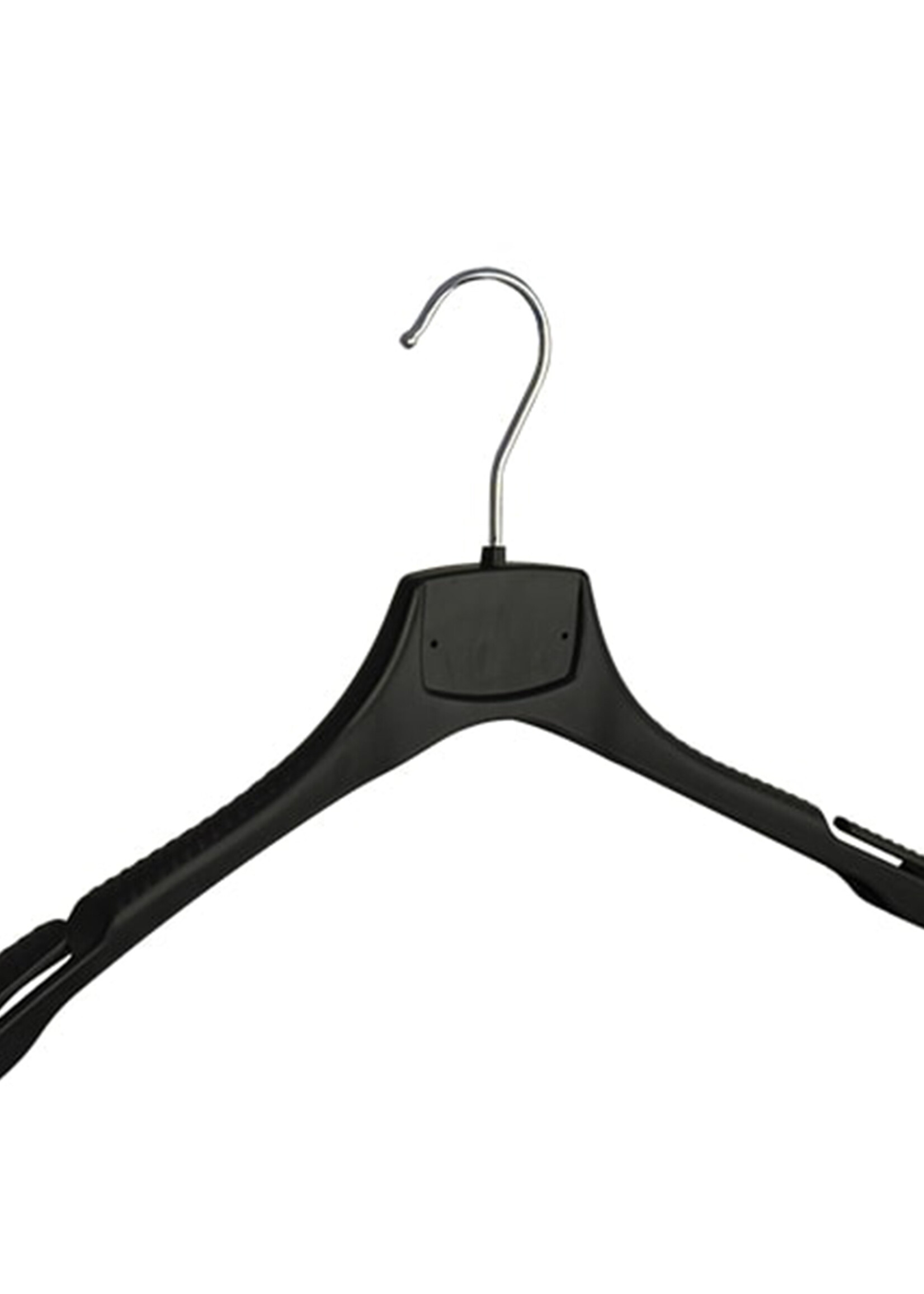 Mantelhanger - Kostuumhanger - Jassenhanger - Volwassenen - MRA39 - 10 Stuks - Kunststof - Zwart - Gebogen Model - Schouderverbreding 2,2 cm - Rokinkepingen - 39 cm - Kledinghanger - Kleerhanger - MRA-Serie